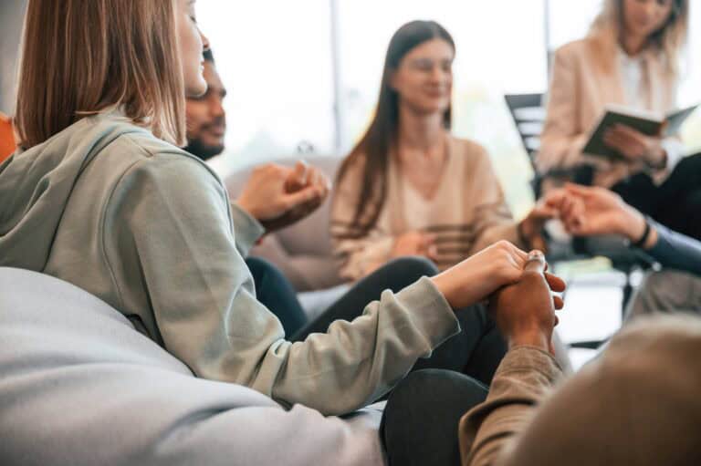 Conception of mental health, sitting and talking